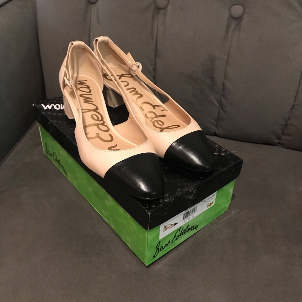 Sam Edelman (Leah) Block heel cap toe sling back